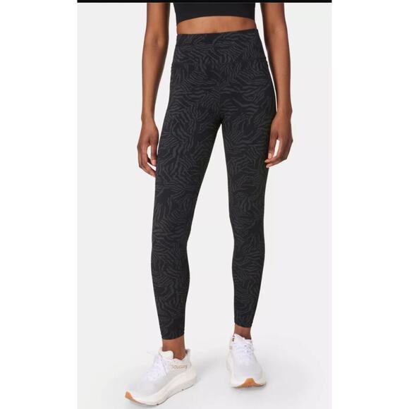 EUC Sweaty Betty All Day Full Length Xxs Black Tiger Print Athletic Legging - Picture 1 of 12